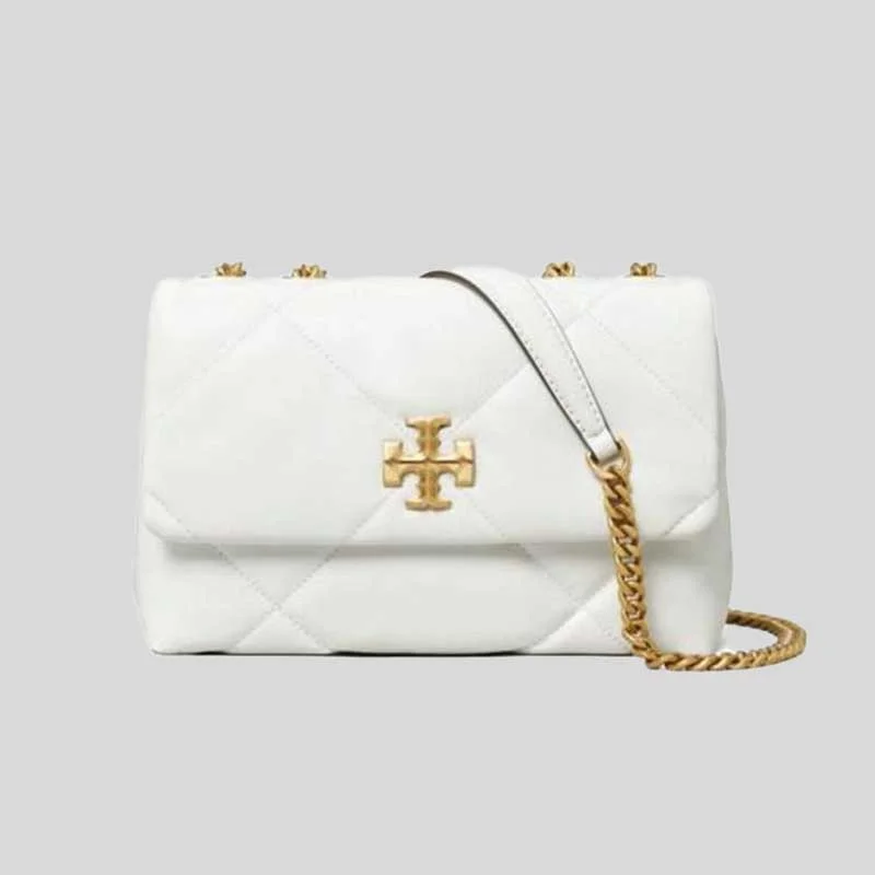 TORY BURCH Small Kira Diamond Quilt Convertible Shoulder Bag Blanc 154706