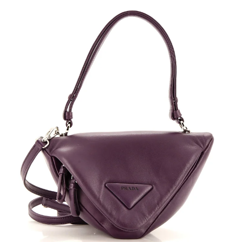 Padded Signaux Triangle Crossbody Bag Leather