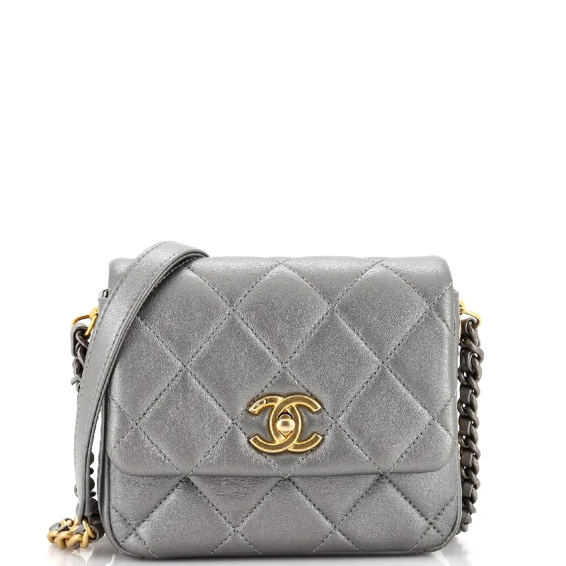 Side Note Flap Bag Quilted Lambskin Mini