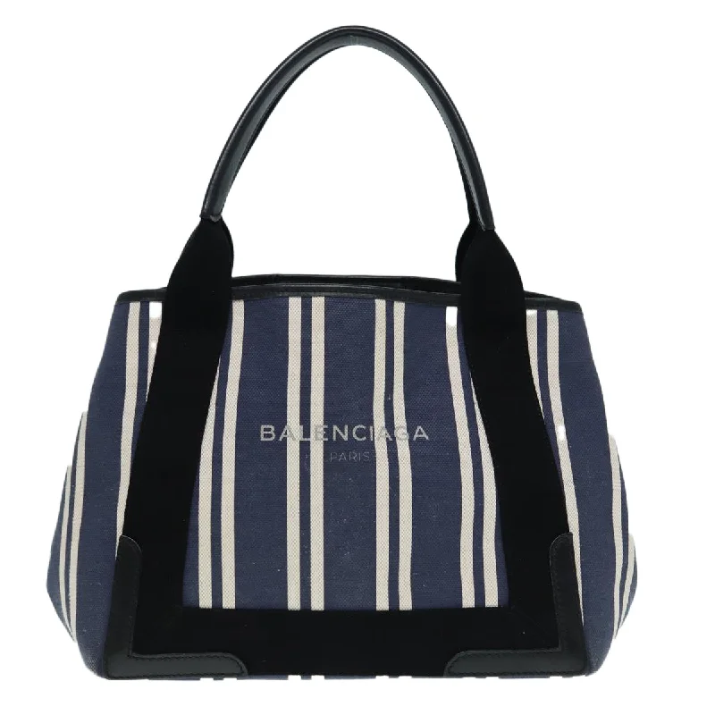 Balenciaga Navy Cabas  Canvas Handbag (Pre-Owned)