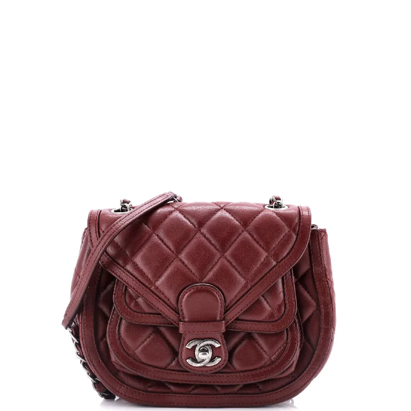 Saddle Bag Quilted Calfskin Small