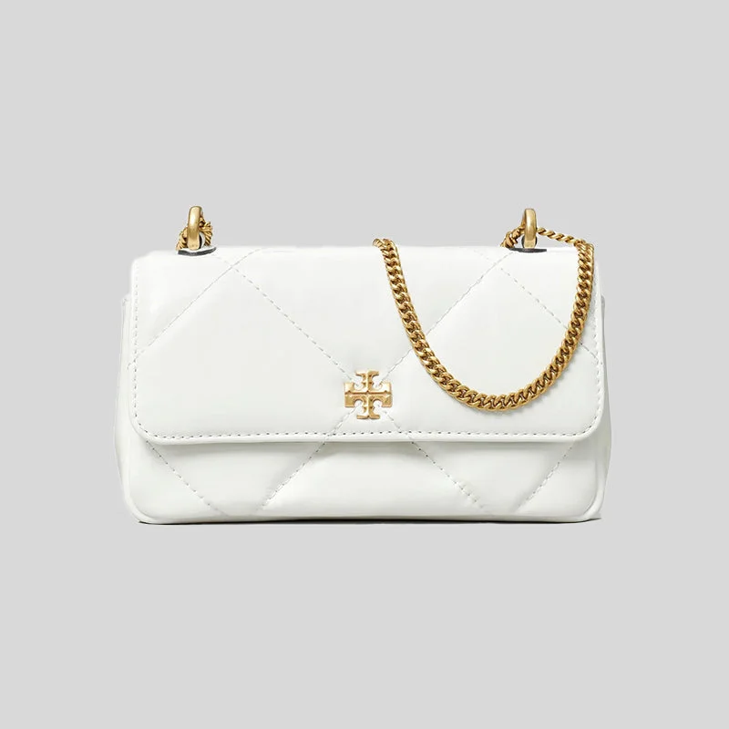 TORY BURCH Mini Kira Diamond Quilt Flap Bag Blanc 154710