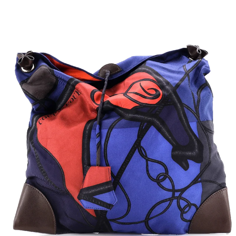 Silky City Bag Printed Silk and Leather PM