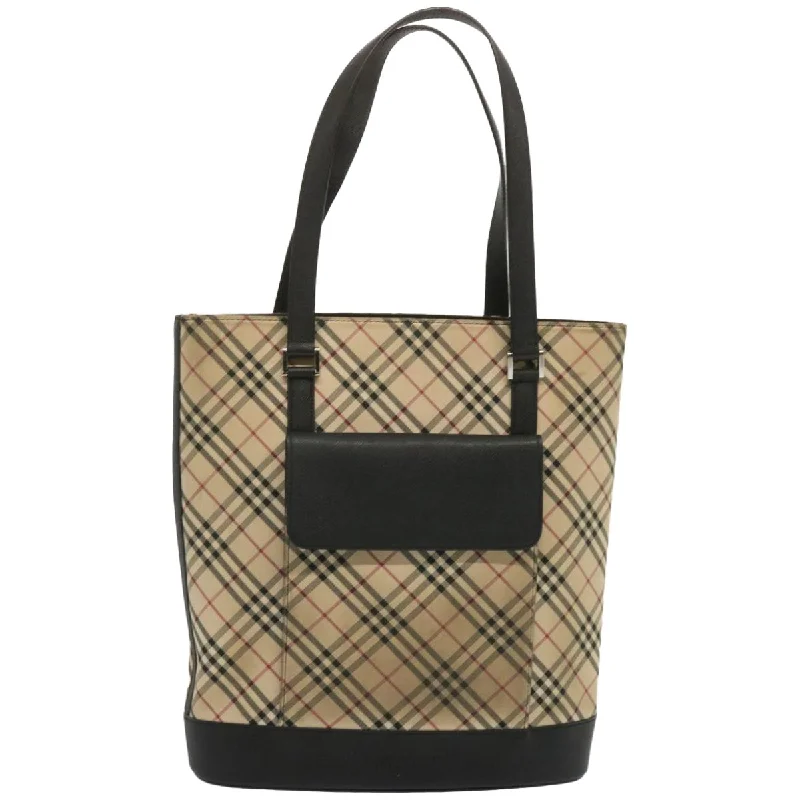 Burberry Check Link  Canvas Shoulder Bag (Pre-Owned)