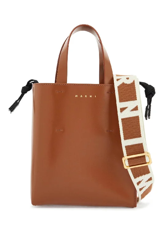 Marni Women's  Calf Leather Shopping Bag With Minimalist Design And Shoulder Strap