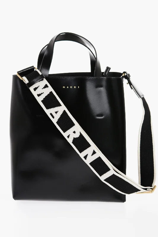 Marni Leather Museo Mini Tote Bag With Removable Shoulder Strap