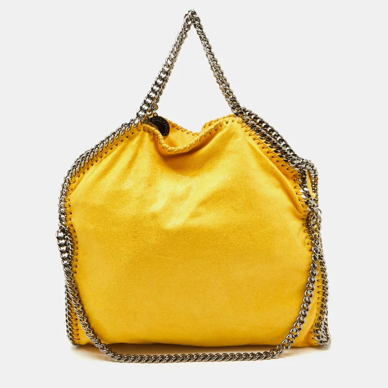 Stella Mccartney Yellow Faux Suede Small Falabella Tote