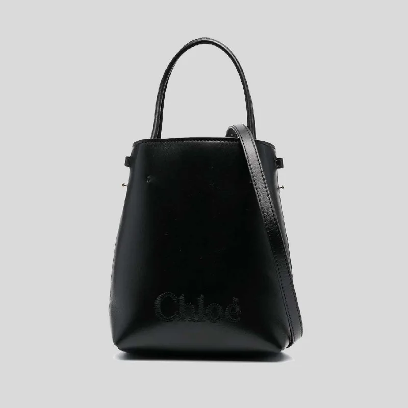 CHLOE Micro Chloe Sense Tote Bag In Soft Leather Black CHC23UP873I10001