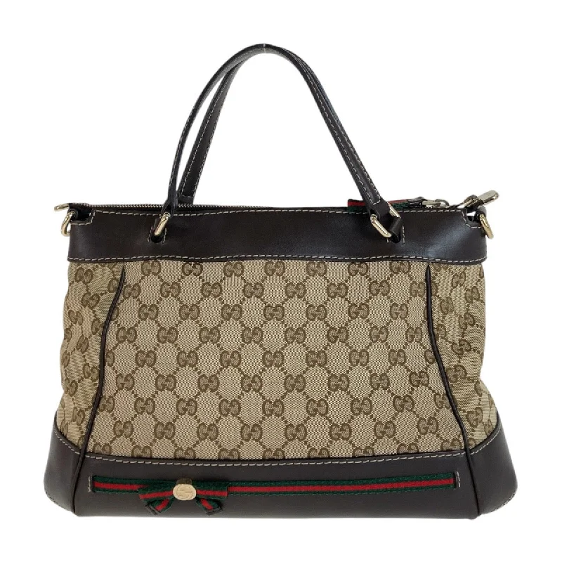 Gucci GG Canvas Leather Princy Tote Bag