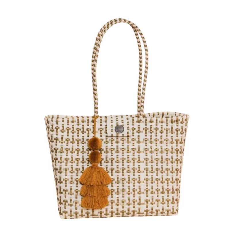 Collection Hombro Tote Bag In Gold