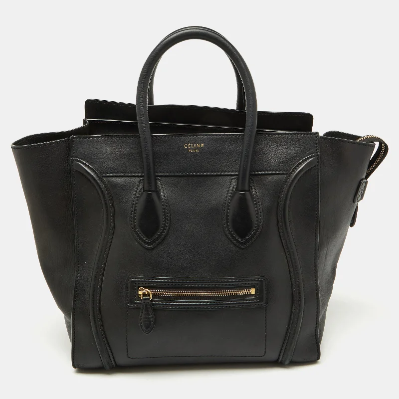 Celine Black Leather Mini Luggage Tote