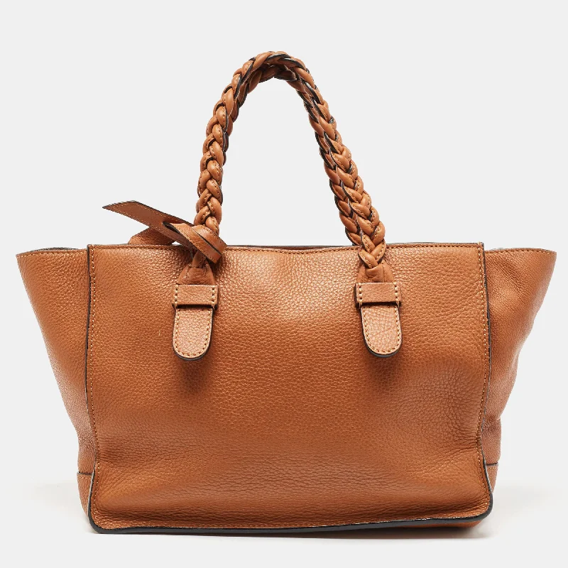 Valentino Brown Leather Braided Handle To Be Cool Tote