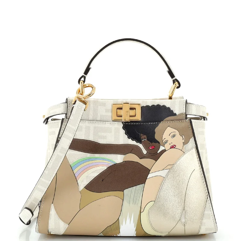 Antonio Lopez Peekaboo Bag Zucca Coated Canvas with Printed Leather Inlay Mini