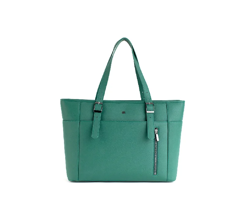 Miley - Dark Green Vegan Leather Laptop Bag