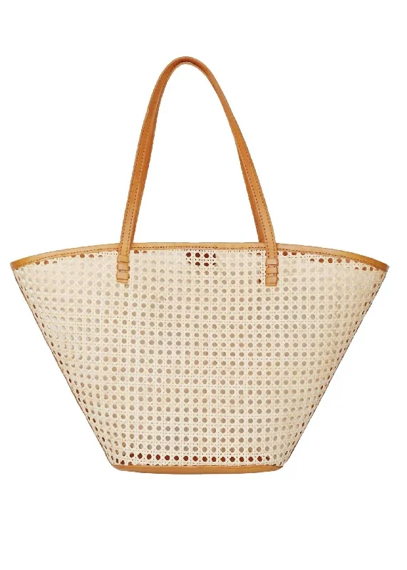 Women's Lou Tote Bag In Caramel Rattan