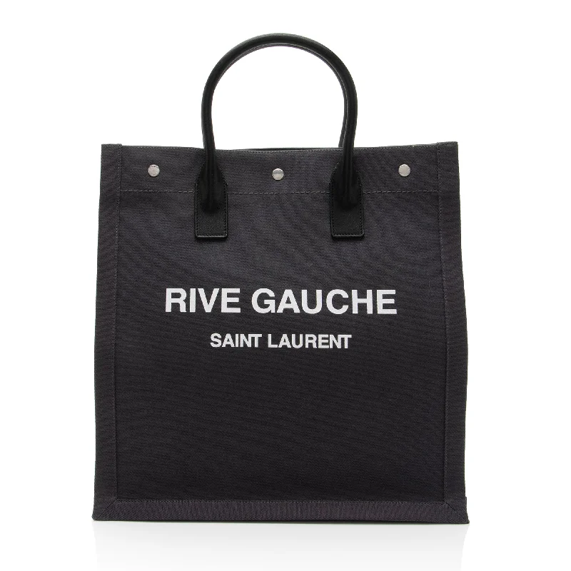 Saint Laurent Linen Calfskin Rive Gauche N/S Tote