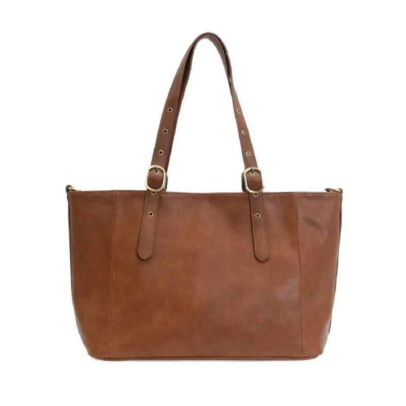 Women's Shelby Studded Tote Bag In Saddle