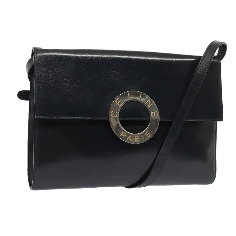 Céline Logo Du Cercle  Leather Shoulder Bag (Pre-Owned)