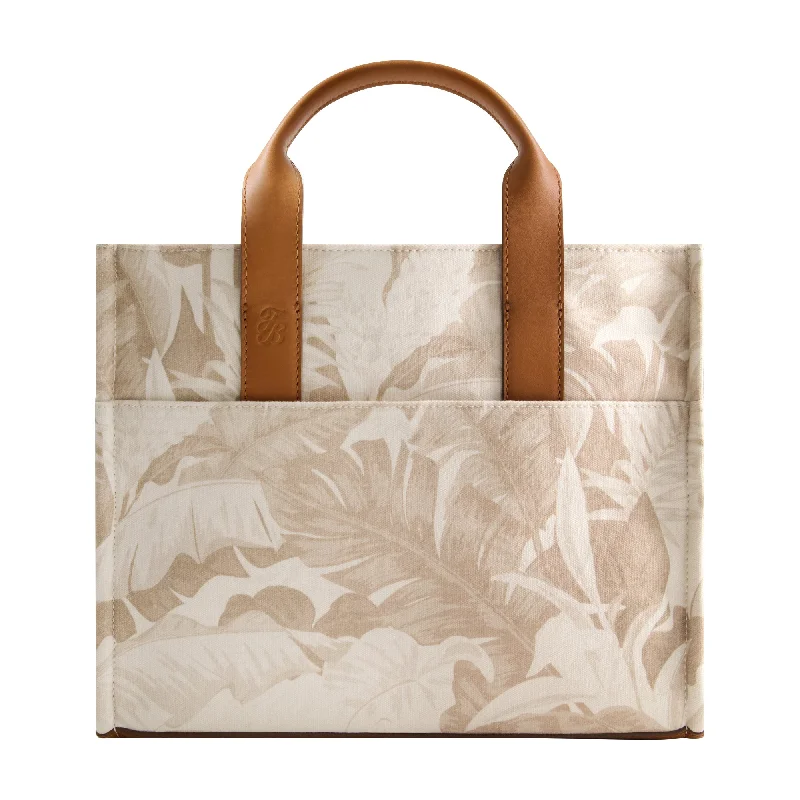 Leather Trim Medium Floral Tote