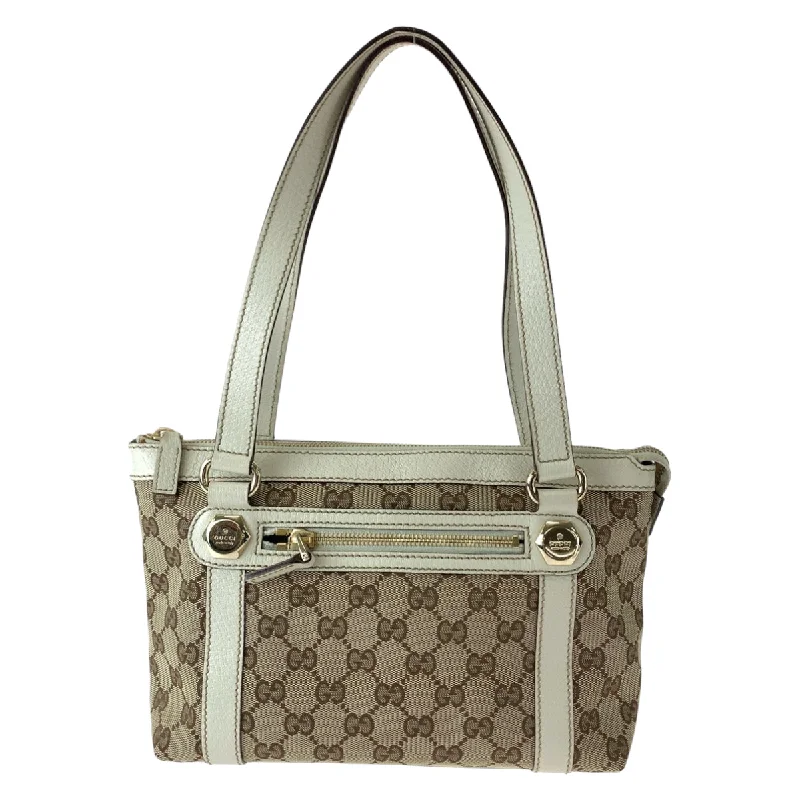 Gucci GG Canvas Leather Tote Bag