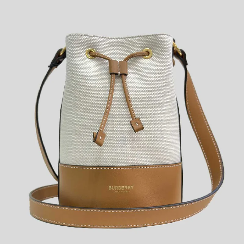 BURBERRY Small Bucket Bag Natural Russet Brown 80846141