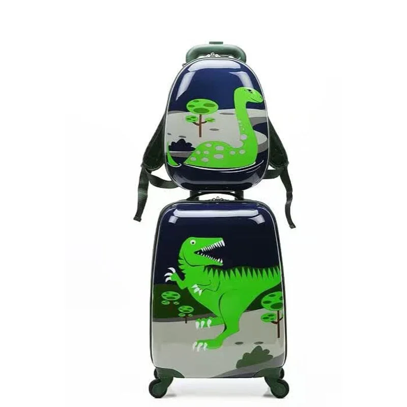 Letrend Cute Dinossauro Rolling Luggage Set Spinner Kids Trolley Children Suitcase Wheels 18 Inch