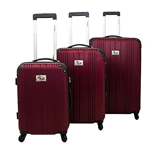 Chariot Monet 3-Piece Hardside Expandable Lightweight Spinner Luggage Set, Burgundy