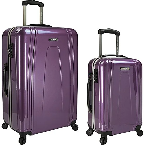 U.S. Traveler 2-Piece Usb Port Ez-Charge Spinner Set, Purple