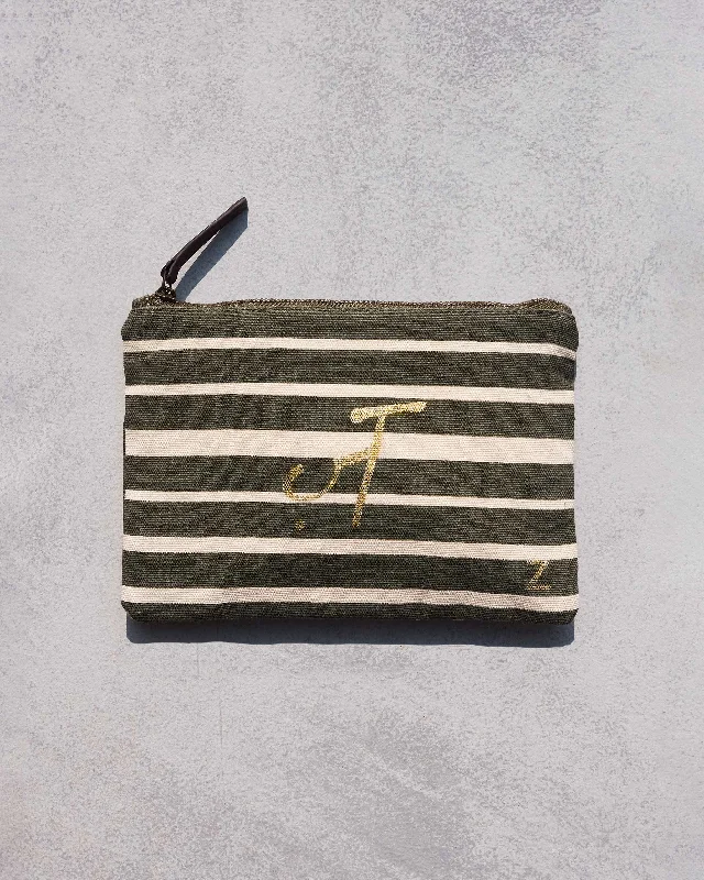 Alphabet Z Pouch - Olive Night