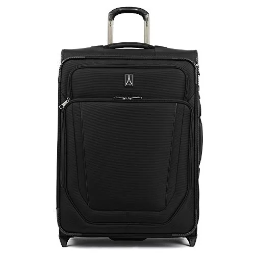 Travelpro Crew Versapack-Softside Expandable Upright Luggage, Jet Black, Checked-Medium 26-Inch