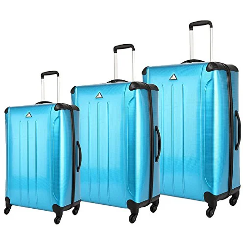 The Set Of Classic Blue Triforce Apex 101 Collection Hardside 3-Piece Spinner Luggage Set