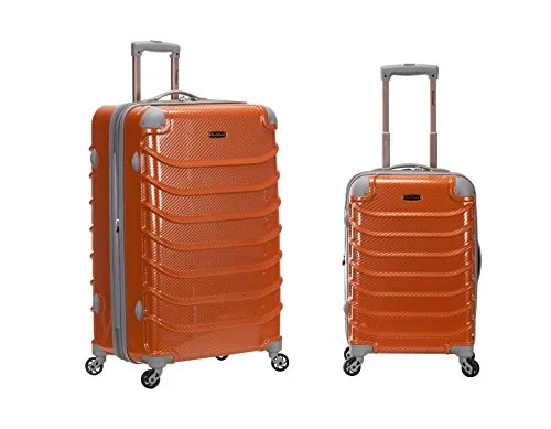 Rockland Speciale 2 Pc Polycarbonate Abs Upright Set, Orange Fiber, One Size