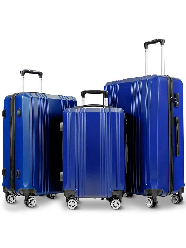 Costway 3Pc Luggage Set 20'' 24'' 28'' Travel Trolley Suitcase W/Tsa Lock Spinner