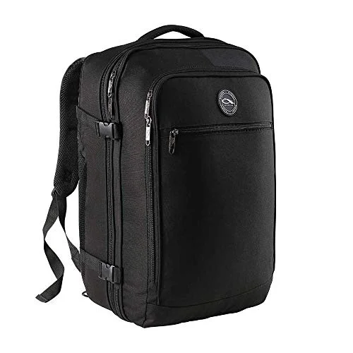 CX Luggage Expandable Travel Backpack - 22x14x9 Expanding to 22x14x10 - Laptop Sleeve Within - Lightweight Travel Backpack For International Travel (Black)