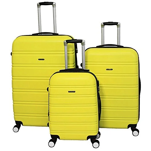 World Traveler Regis Hardside Expandable Spinner Luggage Set, Yellow