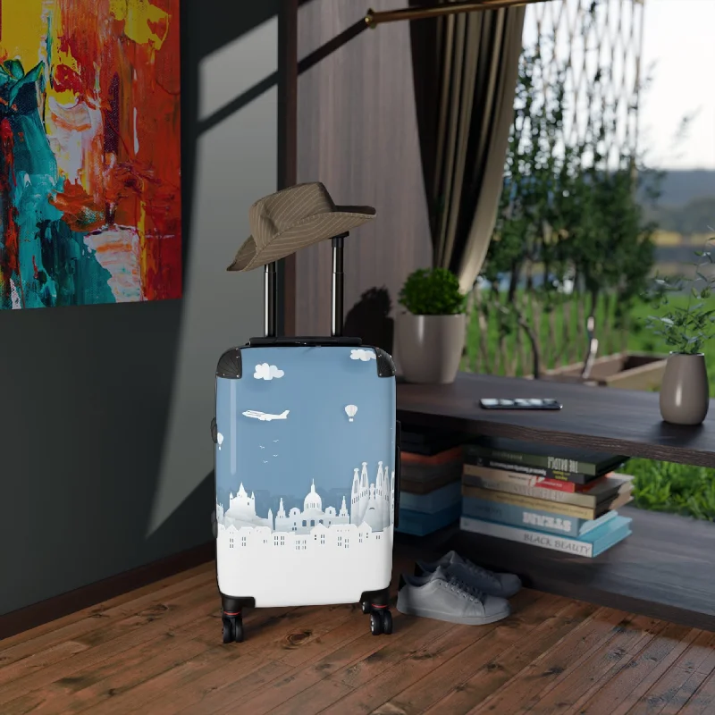 LFO - Luggage Factory - Blue Travels Suitcase