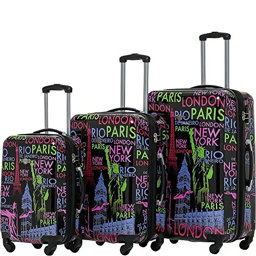 Rivolite Word 3 Piece Expandable Hardside Spinner Luggage Set (Word)