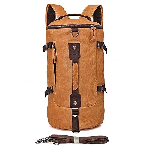 Clean Vintage Backpack Messenger Duffle Travel Hiking Camping Gym Sport Bag Real Leather