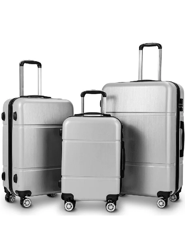 Costway 3Pc Luggage Set 20'' 24'' 28'' Trolley Suitcase Abs+Pc Spinner W/Tsa Lock