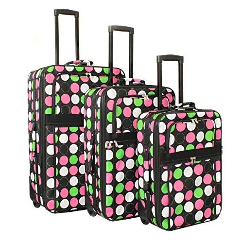 World Traveler Expandable Upright Luggage Set, New Multi Dot