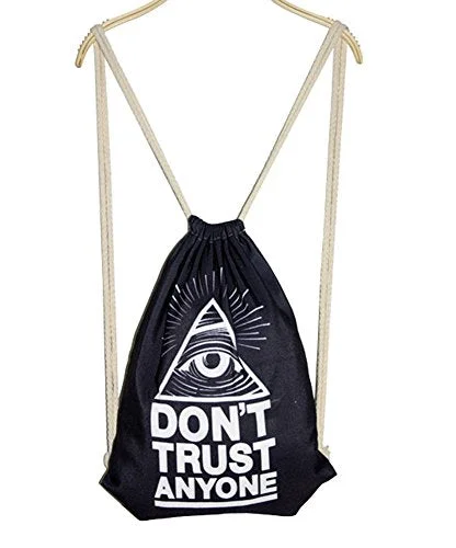 Fashional Item/Canvas Drawstring Backpack [Black Triangle Eye]