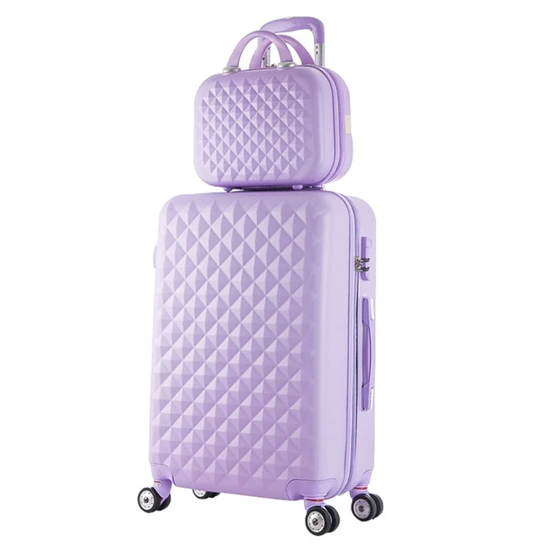 2019 New Hot Sale Diamond Lines Trolley Suitcase Set/Travell Case Luggage/Pull Rod Trunk Rolling