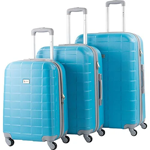 AMKA Palette Hardside 3-Piece Expandable Spinner Upright Luggage Set-Turquoise