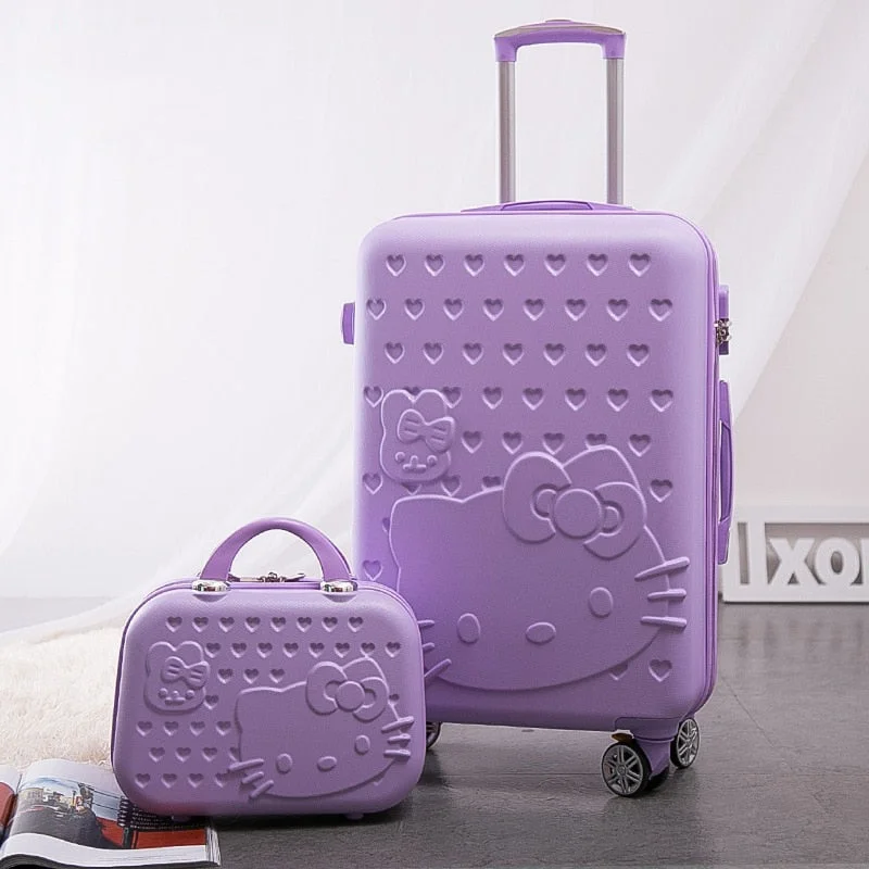 Travel Suitcase Set Rolling Luggage Set Spinner Trolley Case 20" Boarding Wheel Woman Cosmetic Case