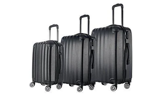 3-Piece Hardside Spinner Luggage Set #1331 Black