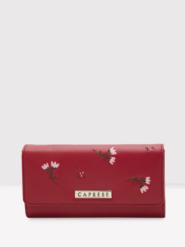 Caprese Dara Flap Wallet Medium Maroon