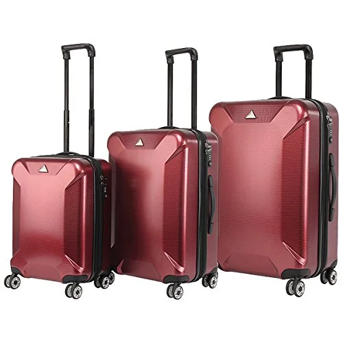 The Set Of Classic Burgundy Triforce Oxford Collection Hardside 3-Piece Spinner Luggage Set