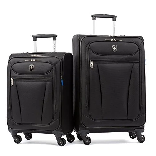 Atlantic Luggage Avion Lite 2 Piece Spinner Luggage Set, Black