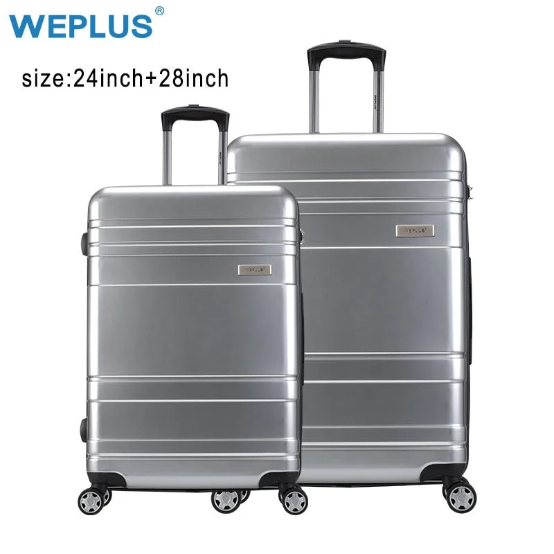 Weplus 2 Pcs/Set Rolling Luggage Travel Suitcase With Wheels Tsa Lock Customs Spinner Custom