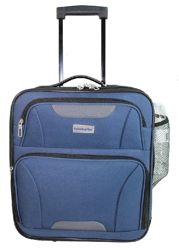 Boardingblue Rolling Personal Item Luggage for Jetblue Sun Country Airlines 16.5" (Navy)